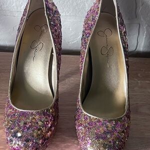 Jessica Simpson Multicolor Sequin Women's Heels